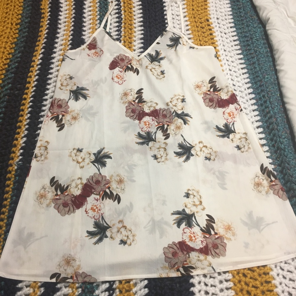 strappy floral slip dress